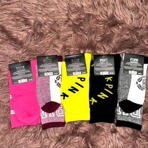 pink high knee socks.5 pairs